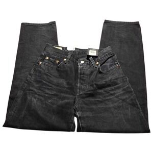 NEW Levis 501 90s Premium 25 X 30 BLACK JEANS Straight Mid Rise Loose Hip/Thigh